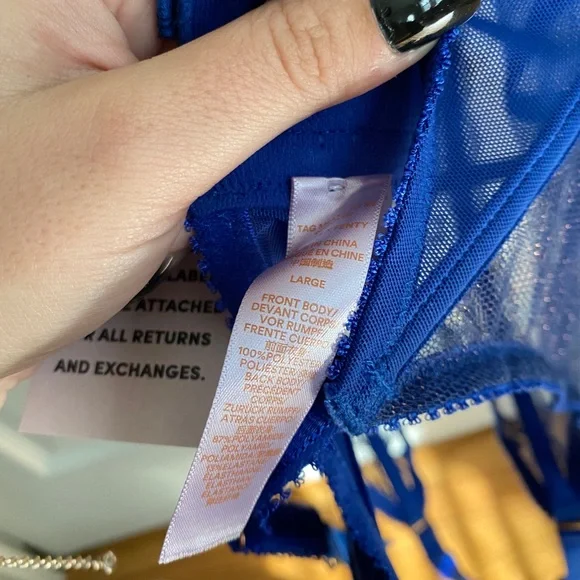 BNWOTSavageXFenty blue corset with sheer panels - Picture 6 of 9